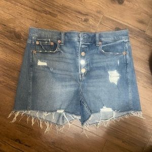 Gap High Waisted Cut Off Jean Shorts
